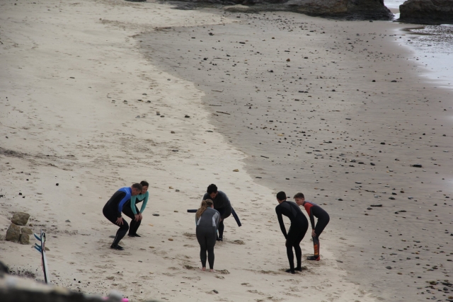  Calentamiento en la playa de Negade 