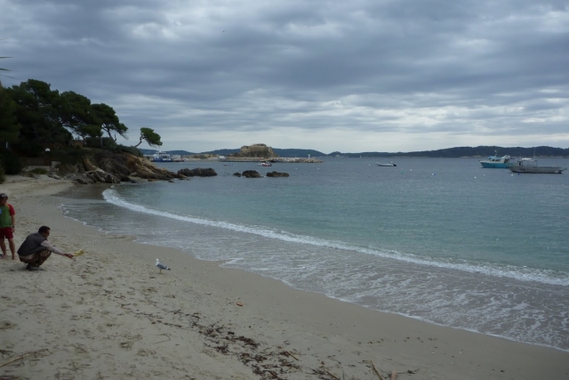 Breve parada en la playa 