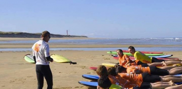 Calentamiento en la playa de La Palmyre
