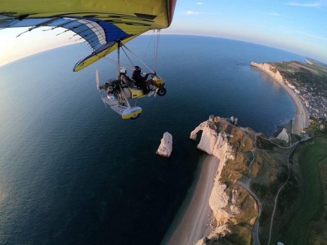 Vista aérea del mar de Normandía 