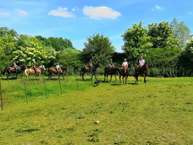 Pbaños a caballo por el campo 
