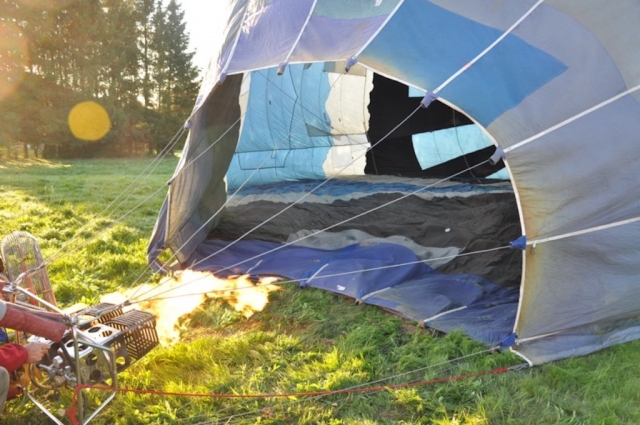 Globo listo para despegar apagado