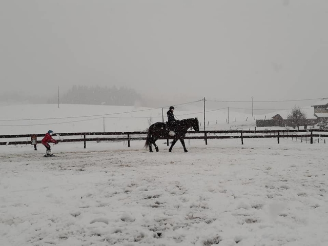  Una extraordinaria sesión de deslizamiento en la nieve 