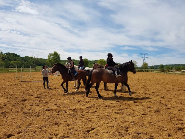 Preparación para subir a caballo 