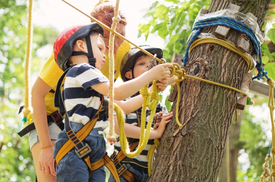  Divertido recorrido de aventuras en las copas de los árboles para niños 