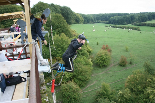 El momento de saltar en los Vosgos