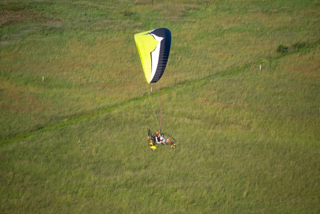 El paramotor en pleno vuelo 