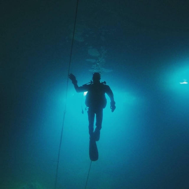 Buceo en curso cerca de la Bahía de Arcachon