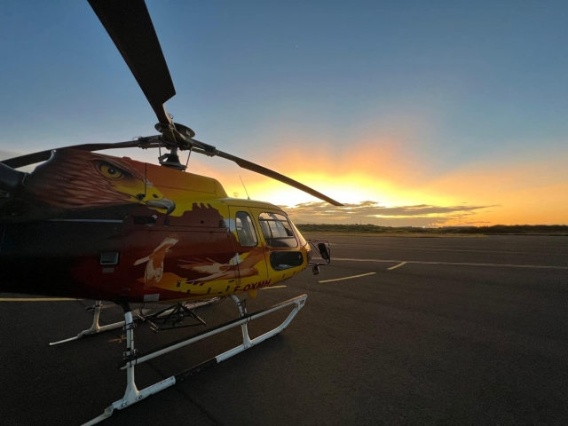 Atardecer a bordo del helicóptero 
