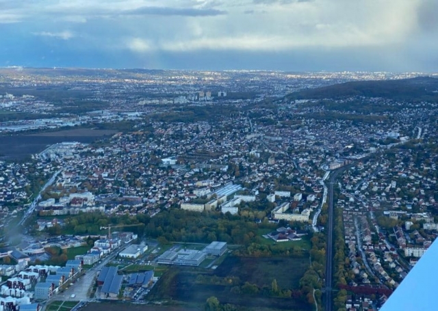 Vista desde su ULM en Ile-de-France 