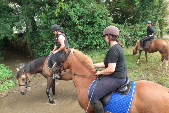Pbaños a caballo en Orliénas 