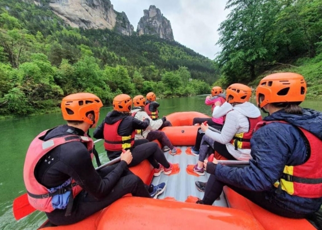 Sesión de rafting en las Gargantas del Tarn