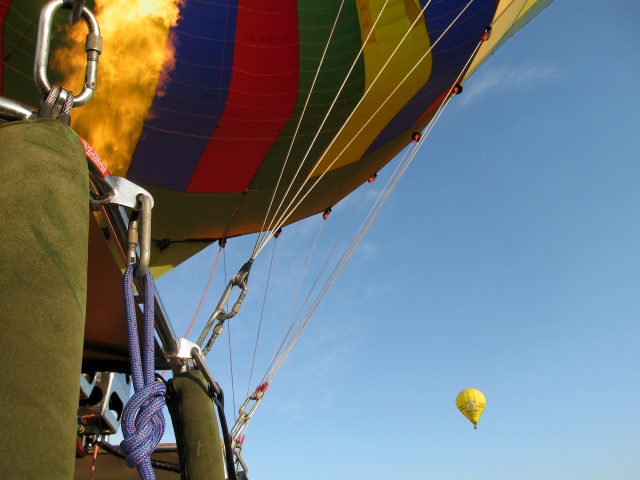 El globo en pleno vuelo