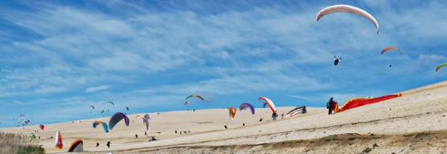 Punto de aterrizaje para varios parapentes 