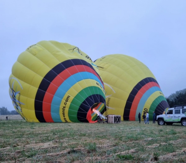  Inflar los globos antes de la salida