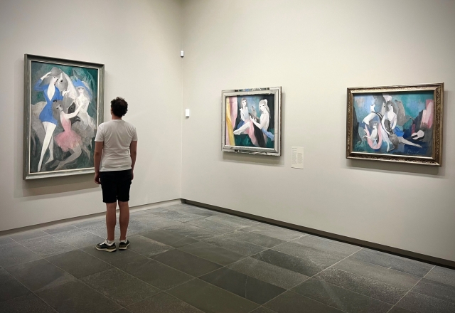 Puede observar las pinturas de cerca