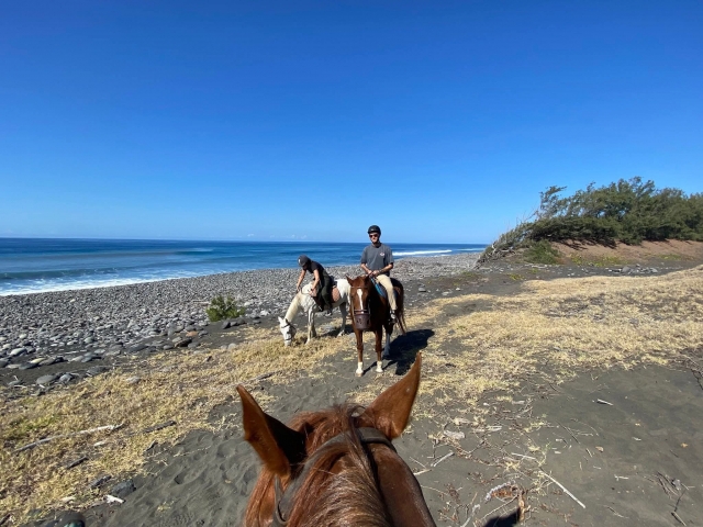 Pbaños a caballo por la playa-Étang Salé-Réunion- 3h