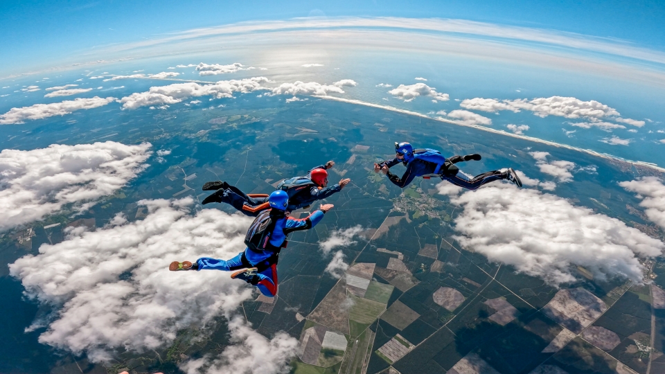  Salto tándem con vídeo al aire libre 