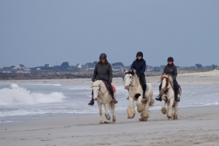 Paseo a caballo por la playa de Vougot, 1 hora