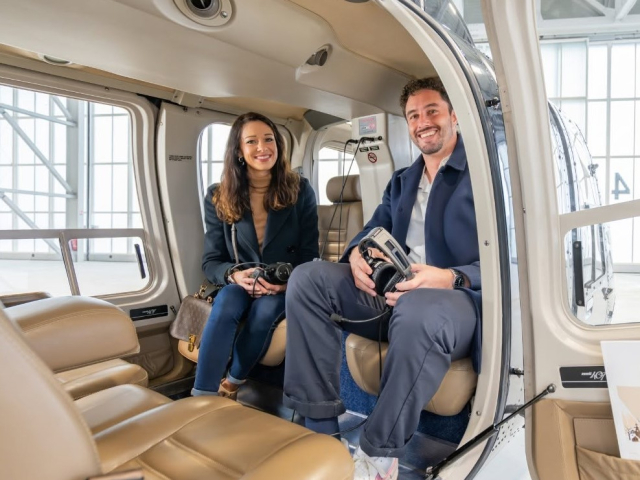  A bordo de un helicóptero